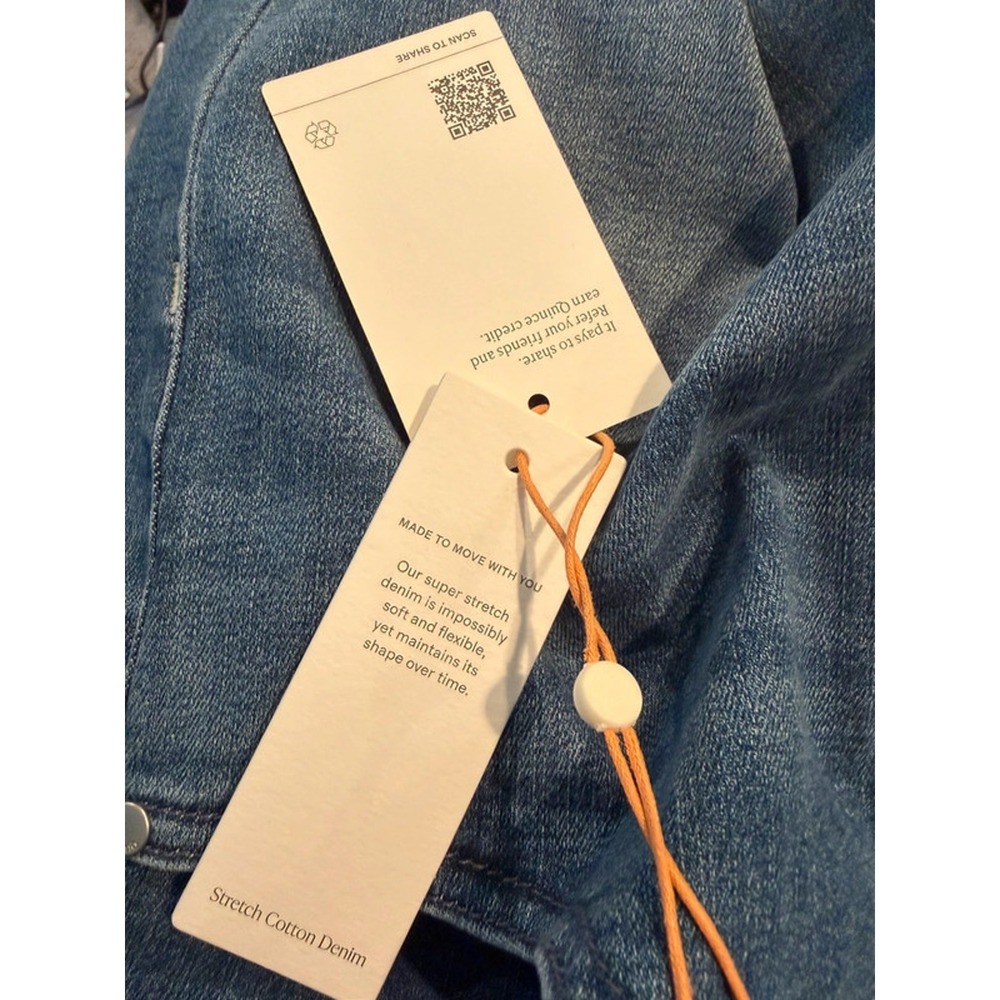 Quince High Rise Skinny Jeans Women 32 Seaside Blue Denim NWT Minimalist Tencel - Picture 10 of 12